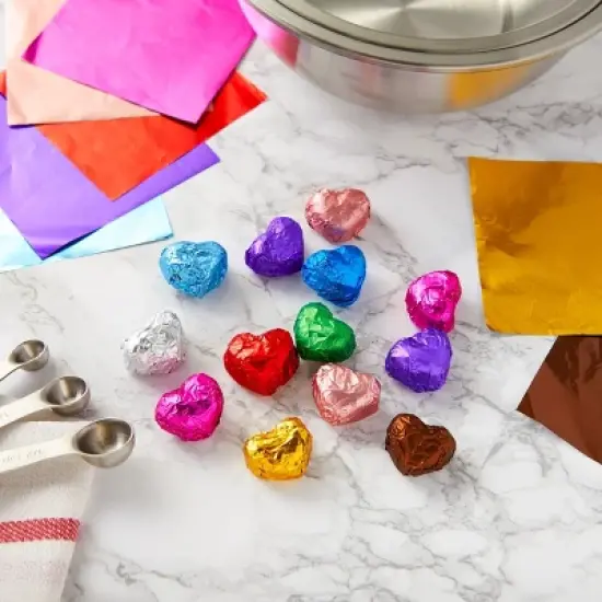 Stockroom Plus 1000 Piece Square Aluminum Foil Wrappers for Chocolate and Candy (4 in, 10 Colors) image {1}