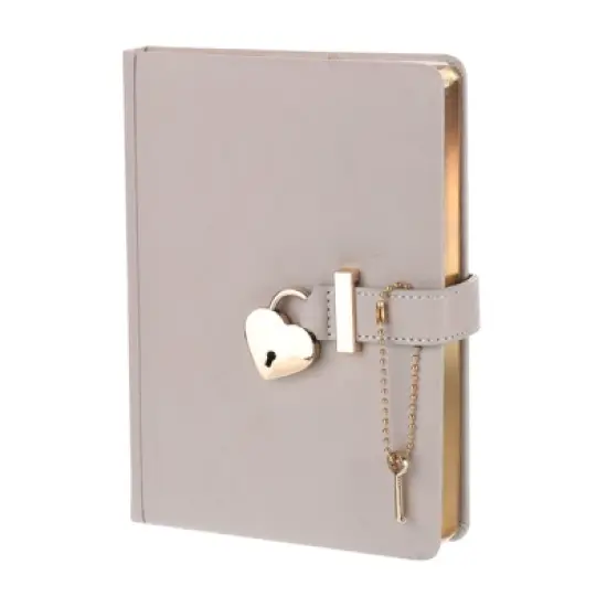 Unique Bargains Cute Journaling Leather B6 Diary with Heart Lock 144 Pages image {7}