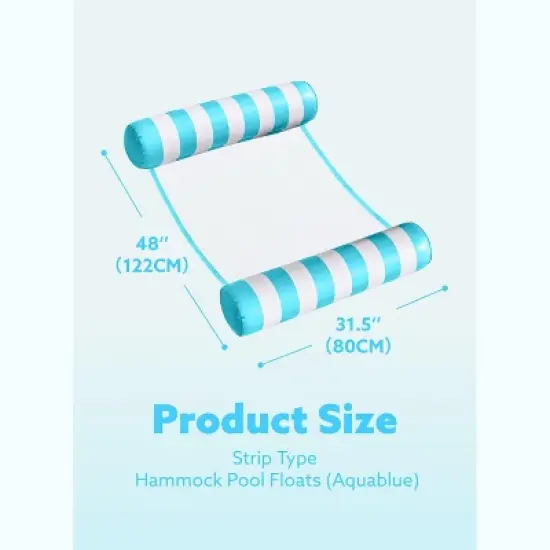 Joyfy Hammock Pool Floats Adult, 2 Packs 4-in-1 Versatile Beach Lake Inflatable Floats Lounger, Poolside Relaxation PVC Water Hammock image {5}