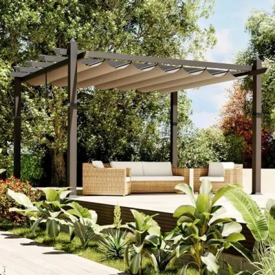 GustoWave Patio 10x13 Ft Outdoor Pergola Gazebo for Backyard Garden Porch image {5}