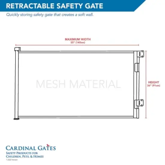 Cardinal Gates Child & Pet Retractable Safety Gate - Black image {5}