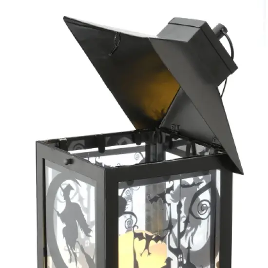 16" Black Halloween Haunted House Lantern image {2}