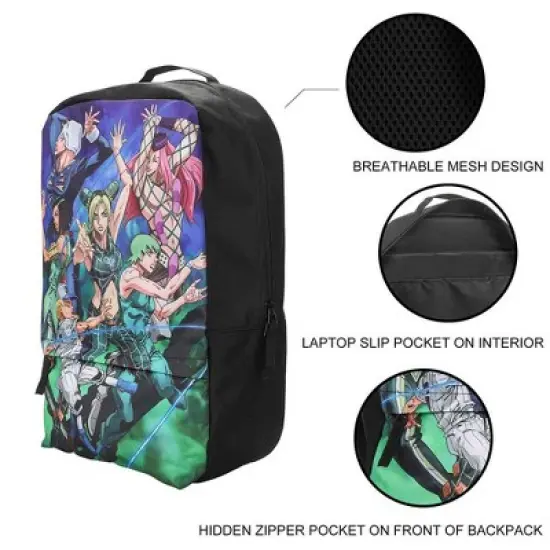 JoJo's Bizarre Adventure Character 19" Backpack and 24 Oz. Plastic Water Bottle Set image {3}
