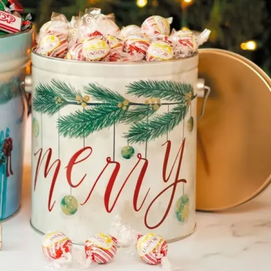 2.6 lb Holiday Gift  for Clients Peppermint Lindt Truffles (95 pcs) - Very Merry image {4}