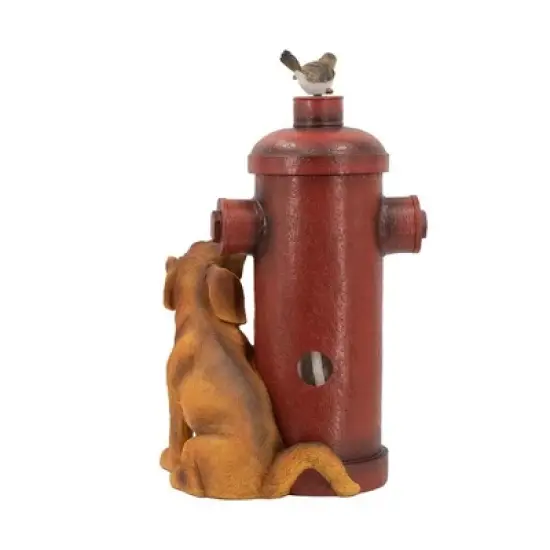 NAYSAYE Fountain Fire Hydrant Water Feature with Dog and Bird Accents for Garden and Patio, Multicolor, 16.2"*11"*26.8" image {2}