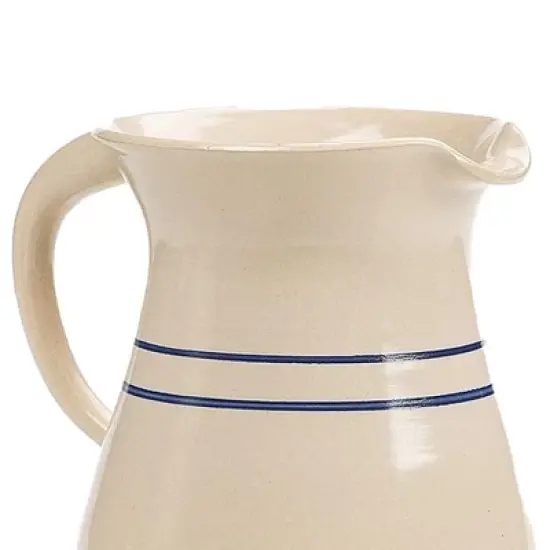Martinez Pottery Heritage Blue Stripe Stoneware Pitcher image {2}