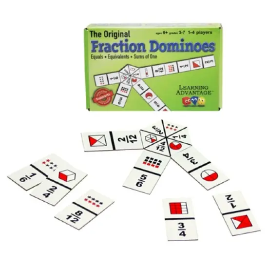 Learning Advantage The Original Fraction Dominoes, 2 Sets image {1}