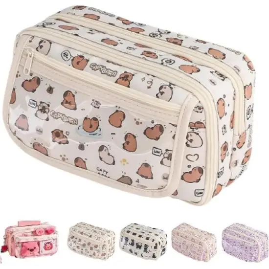 Cute Kawaii Pencil Case Pouch Cartoon Pen Box Holder Organizer image {6}