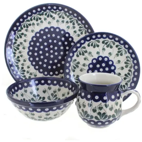 Blue Rose Polish Pottery Ceramika Artystyczna Dinnerware (16 PC) image {1}