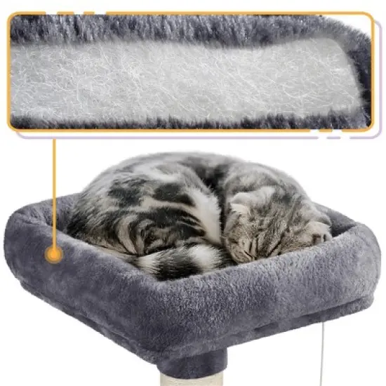 Yaheetech 60.5"H Cat Tree with Top Perch for Kittens image {3}