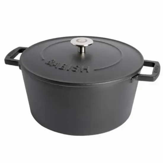 Gibson Home Babish 6qt Round Matte Enamel Cast Iron Dutch Oven: 14.75" Braisers, Hand Wash, Non-Induction Compatible image {2}