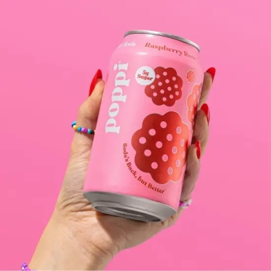 Poppi Raspberry Rose Prebiotic Beverage - 4pk/12 fl oz Cans image {3}