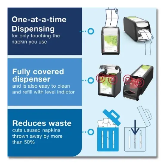 Tork Xpressnap Fit Napkin Dispenser, Tabletop, 4.4 x 5.6 x 6.7, Black image {5}