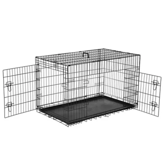 JIONJOY Double Door Dog Crate | Black image {10}