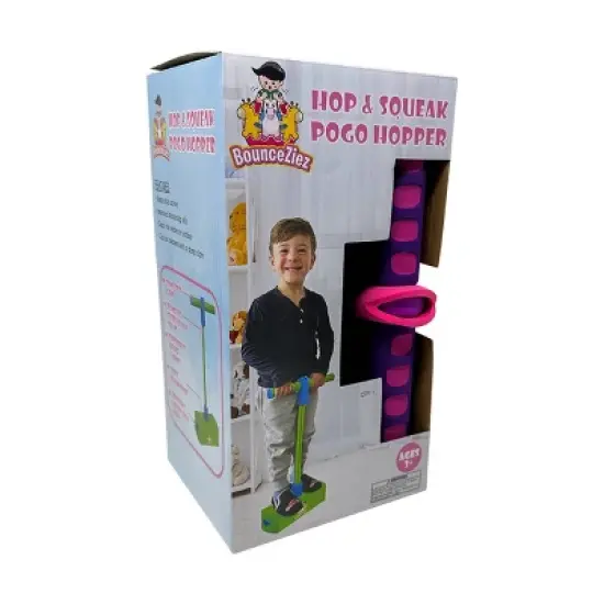 BounceZiez Hop & Squeak Pogo Hopper - Purple/Pink image {3}