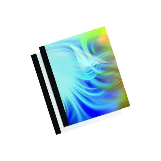 Fellowes Thermal Binding System Covers 60-Sheet Cap 11 x 8 1/2 Clear/Black 10/Pack 5222801 image {2}