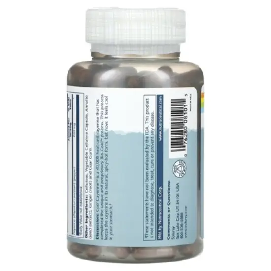 Solaray Cool Cayenne, 180 VegCaps (300 mg per VegCap) image {2}