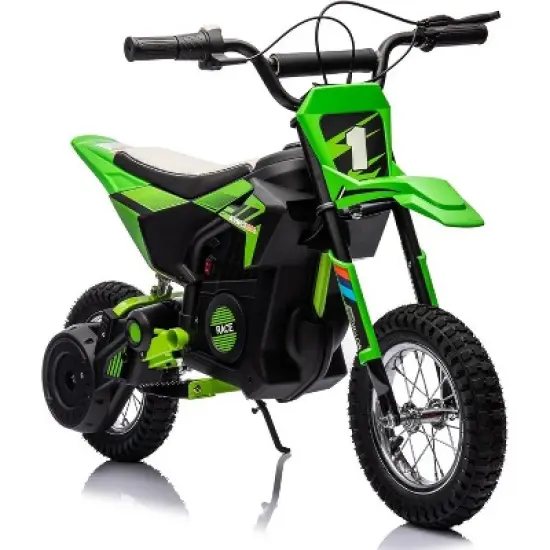 24V Kids Electric Off-Road Motorcycle 250W Motor Air-Filled Tires Metal Suspension Max 22KM/H 139LBS Load for Ages 6+ Riding Toy image {8}