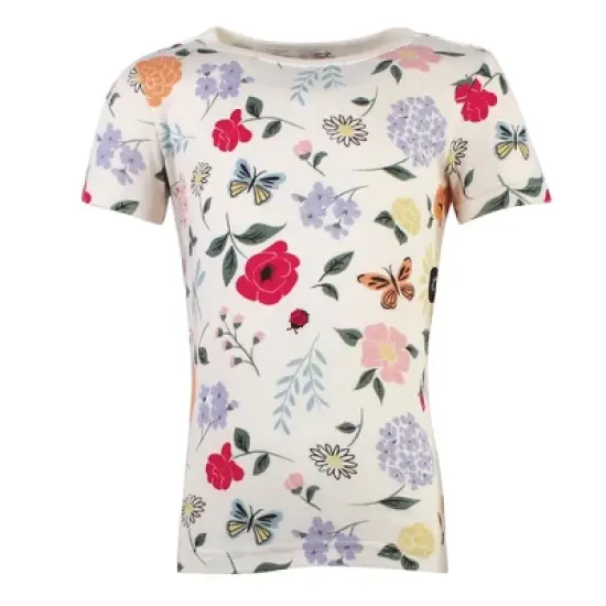 Touched by Nature Toddler and Kids Girl Organic Cotton Tight-Fit Pajama Set, Flutter Garden image {2}