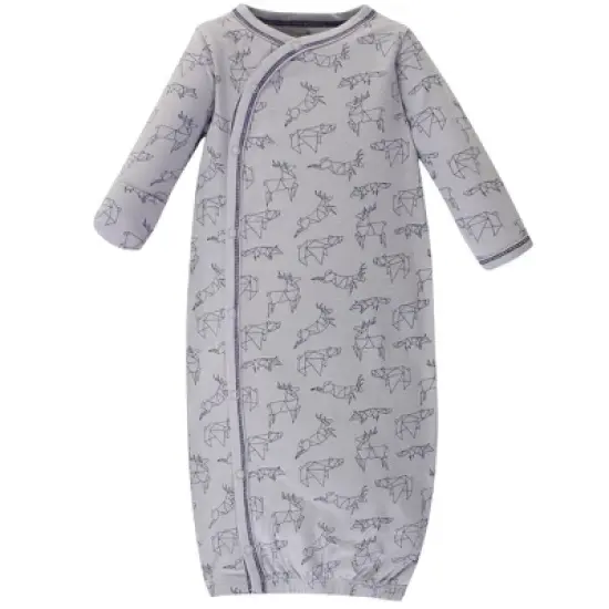 Touched by Nature Baby Boy Organic Cotton Side-Closure Snap Long-Sleeve Gowns 3pk, Constellation image {3}