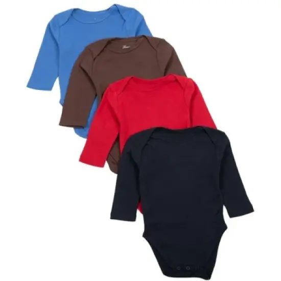 Leveret Baby Four Pack Cotton Undershirt Bodysuit image {1}