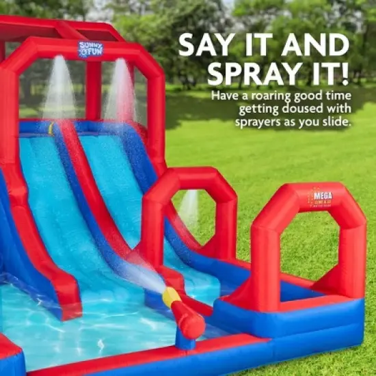 Sunny & Fun Mega Inflatable Kids Backyard Water Slide Park image {3}