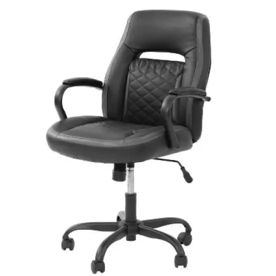 CAVINAS Adjustable Office Chair with Wheels,Modern Ergonomic Gaming Chair,Faux Leather Swivel Desk Chair for Adult,Student image {3}