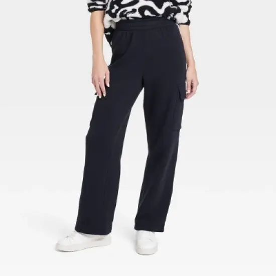 Women's Cargo Graphic Pants - Black image {3}