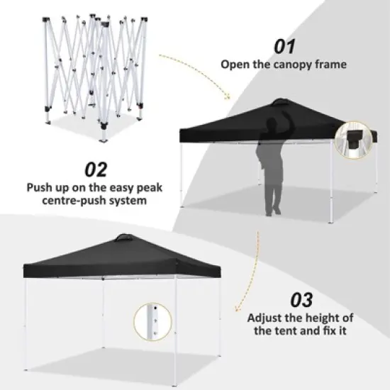 SKONYON 10' x10' Canopy Tent Instant Pop-Up Canopy Folding Tent Sun Shelter UV50+ image {5}