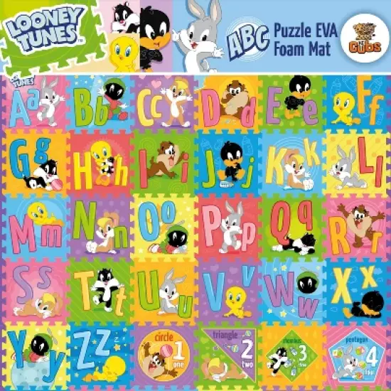 Looney Tunes ABC, Numbers & Shapes Foam Puzzle Baby Activity Floor Playmat - Tummy Time, Kids Preschool & Nursery - 36 Tiles, 12x12" - KC Cubs image {10}