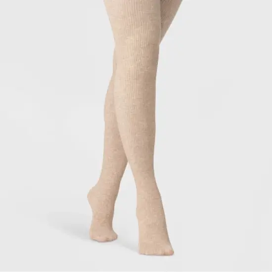 Women's Ribbed Fleece Lined Tights - A New Day&trade; image {3}