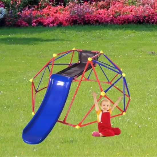 INFURNIC Baby Activity Gyms 6ft Dome Climber with Slide and Climbing Stones for Outdoor Fun, Multicolor, 103.55"*72.05"*34.65" image {3}
