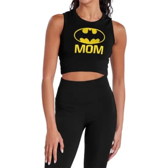 Women's Batman Bat Mom Sleeveless Crop Top Tank image {5}