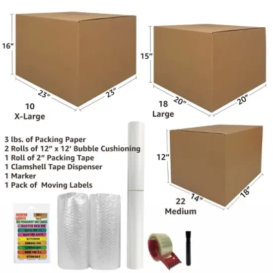 UBMOVE 5 Room Moving Kit 50 Big Moving Boxes and Moving Supplies image {2}