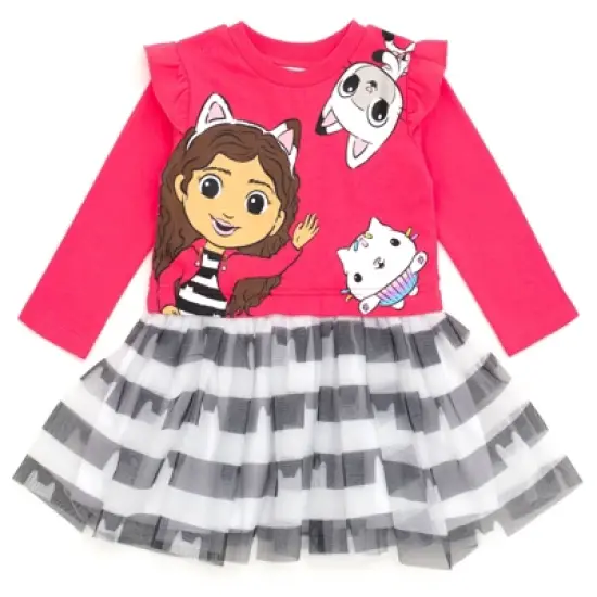 Dreamworks Gabby's Dollhouse Pandy Paws Cakey Cat Girls French Terry Dress Toddler to Big Kid image {4}