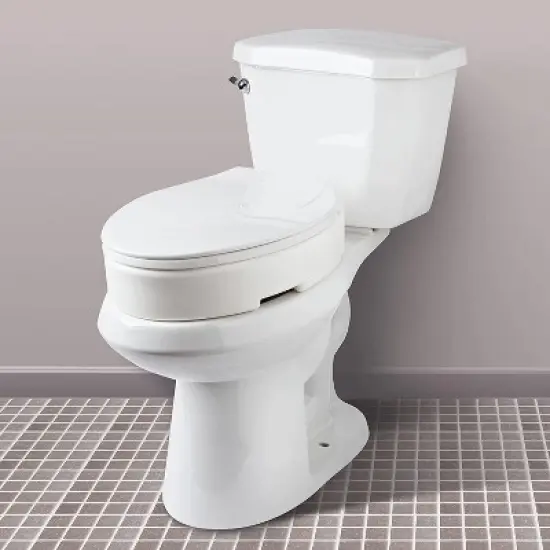 Carex Hinged Toilet Seat Riser - For Standard Seats - White image {1}