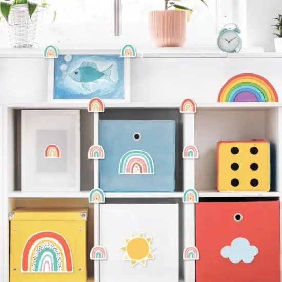 Big Dot of Happiness Pastel Boho Rainbow - DIY Classroom Decorations - Bulletin Board Cut-Outs - Set of 40 image {5}