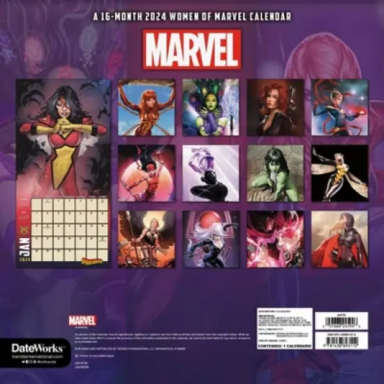Trends International Inc. 2023-24 Wall Calendar 12"x12" Marvel Women of Marvel image {3}