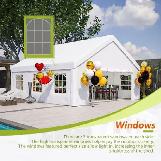 Gulches 20x20 FT Party Tent with 2 Storage Bags & Removable Sidewalls, Ideal Outdoor Canopy Gazebo for Weddings, BBQs, Camping, and Commercial Use image {6}