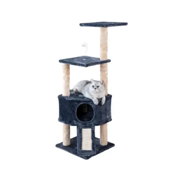 Go Pet Club 46" Kitten Cat Tree with Scratching Board F707 image {3}