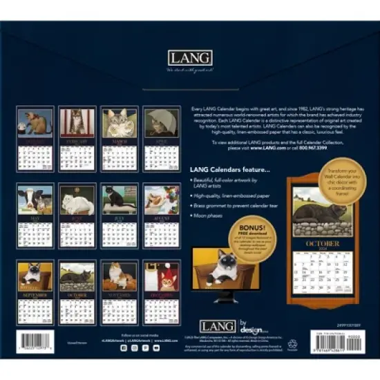 Lang 2024 Wall Calendar 24"x12" American Cat image {2}
