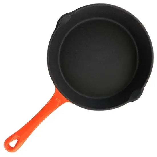 MegaChef Enameled Round 8 Inch PreSeasoned Cast Iron Frying Pan image {6}