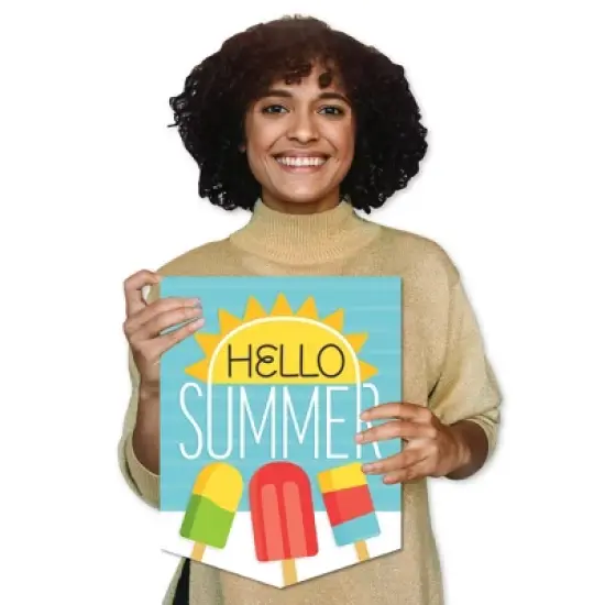 Big Dot of Happiness Hello Summer - Outdoor Home Decorations - Double-Sided Popsicle Sun Decor Garden Flag - 12 x 15.25 inches image {7}