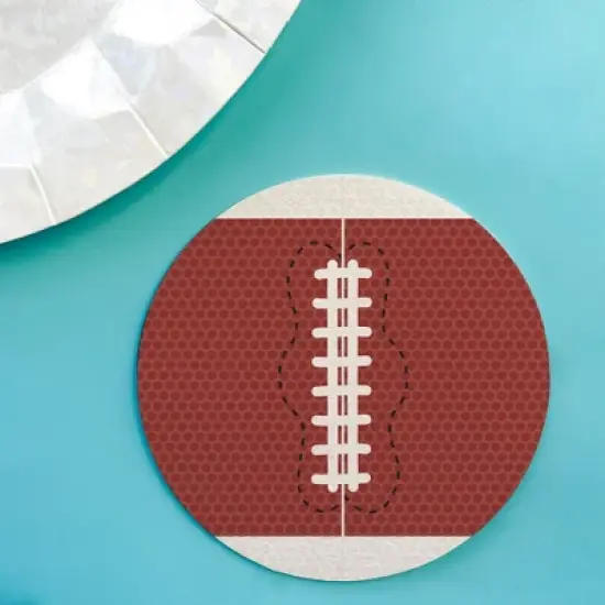 Big Dot of Happiness 25 Ct Football Drink Coasters, 4-Inch Disposable Round Paper Coasters for Birthday Party, Cocktail Table Decor for Bar Drinks image {2}