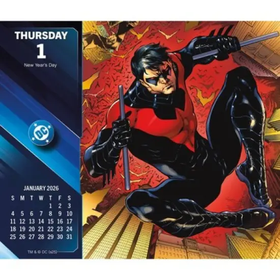 Trends International 2026 DC Comics Dayata Time 6.12"x5.37" Box Calendar image {5}