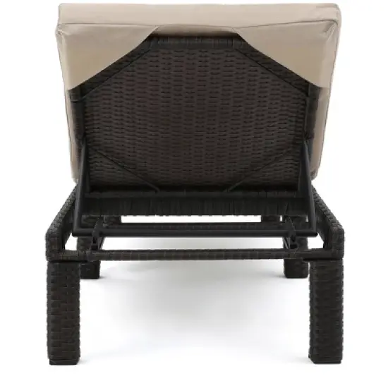 Puerta Set of 2 Wicker Chaise Lounge - Dark Brown - Christopher Knight Home image {1}