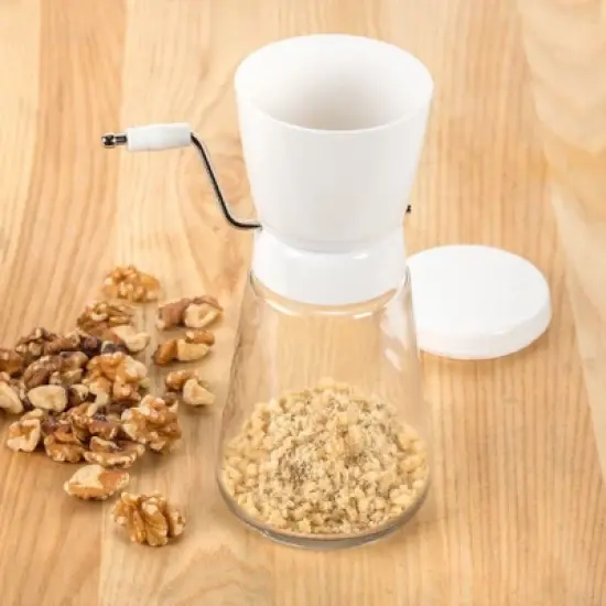 Harold Imports Nut and Chocolate Grinder and Chopper Stainless Steel Blades Glass Jar 1 1/4 Cup image {1}