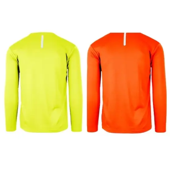 Galaxy By Harvic  High Visibility Long  Sleeve Moisture-Wicking Quick Dry Performance Crew Neck Tee  -2 Pack image {1}