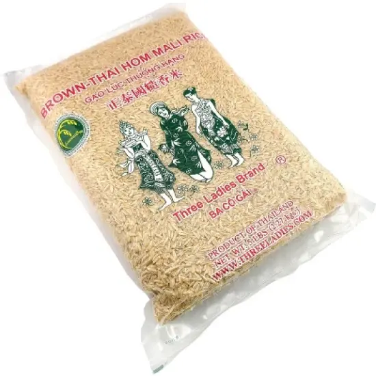 Three Ladies Thai Hom Mali Brown Jasmine Rice 5 lbs. (2.27 kgs) image {1}
