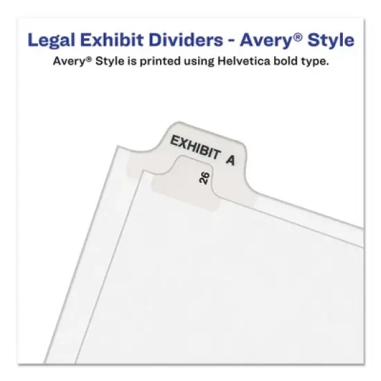 Avery Preprinted Legal Exhibit Side Tab Index Dividers, Avery Style, 11-Tab, 1 to 10, 11 x 8.5, White, 1 Set image {3}